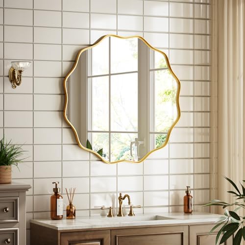Gold Scalloped Circle Mirror - Image 6