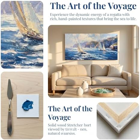 Anolyfi Nautical Coastal Canvas Wall Art - Image 3