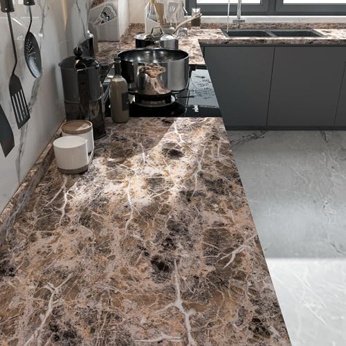 Brown Marble Contact Paper Peel and Stick Wallpaper - Image 3