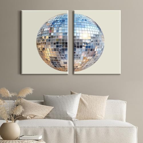 Baccone Disco Ball Wall Art Aesthetic Preppy Canvas Wall Decor Disco Ball - Image 3