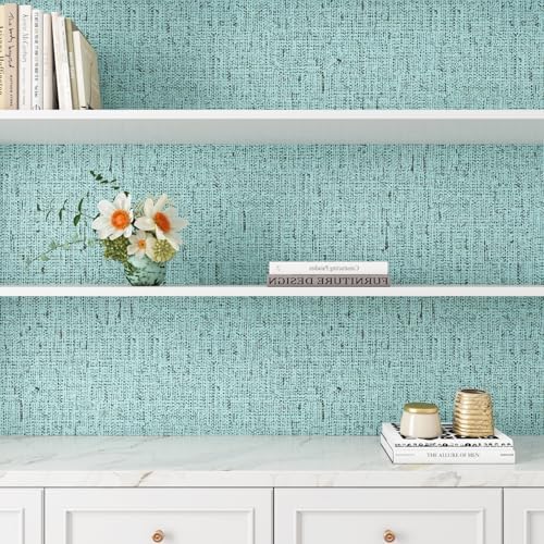 Decotalk Textured Wallpaper Peel and Stick Green Textured Wallpaper Removable - Image 4