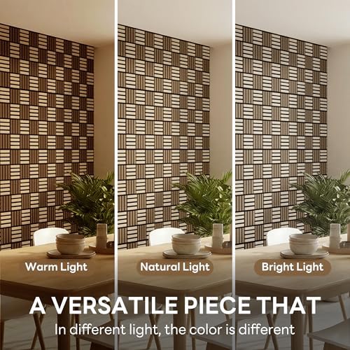 8 Pack Wood 3D Fluted Acoustic Wall Panels, Decorative Slat Wood Paneling - Image 6