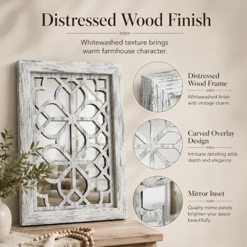 Set of 4 11x15 Inch Rectangular Shatterproof Grey Decorative Wall Mirrors - Image 4