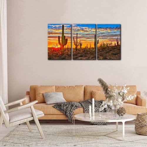 Pacimo 3 Pieces Wilderness Cactus Wall Art Decor - Image 3