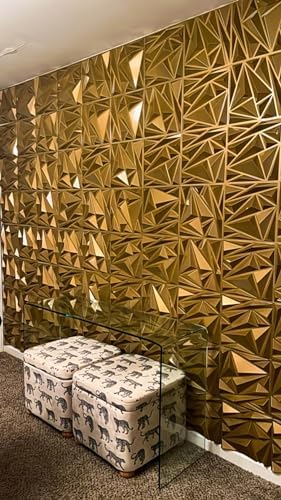 STICKGOO 33 Pack 3D Wall Panels, Brushed Gold - Image 2
