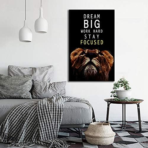 AMART SUN Dream Big and Work Hard • Motivational Print Canvas Wall Art • - Image 6