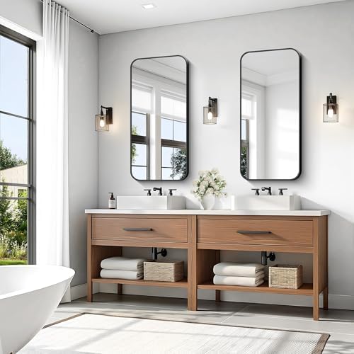 KOCUUY Black Mirror 20" x 40", Metal Frame Vanity Mirror - Image 3