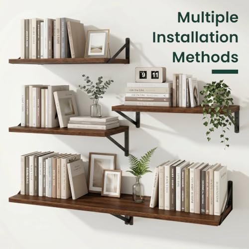 Floating Shelves, 8 Inch Deep Rustic Book Shelf - Image 7