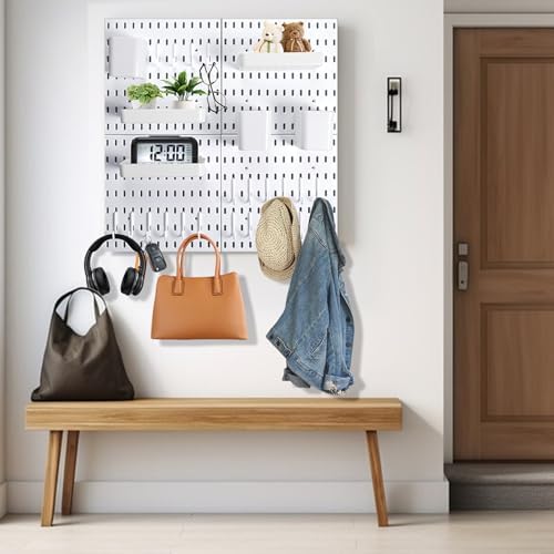 Wall Mount Peg Board Organizer 45pcs Kit, 4 Panels, Pegboard Wall Organizer - Image 7