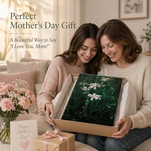 CHTEXA Dark Green Daisy Canvas Wall Art, 3 Piece Gallery Wrapped Set - Image 2