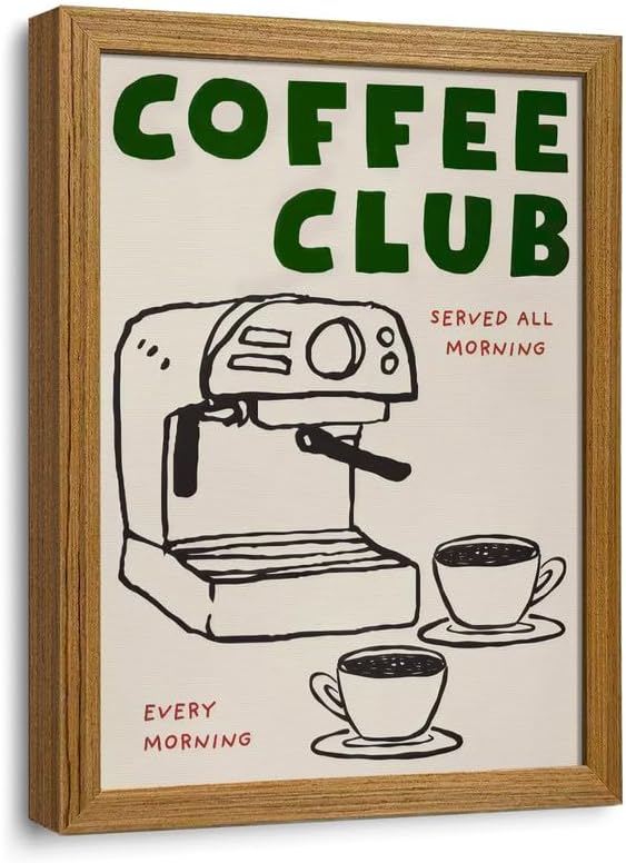 Coffee Bar Framed Wall Art Espresso Machine Picture Kitchen Wall Decor by Unknown