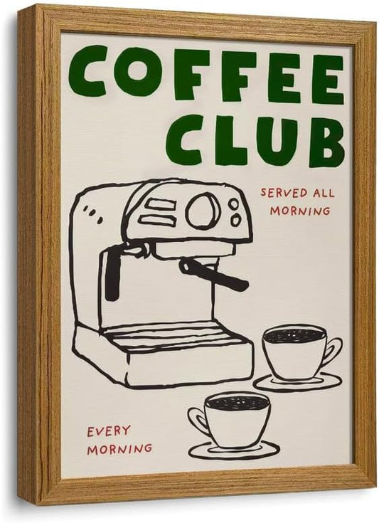 Coffee Bar Framed Wall Art Espresso Machine Picture Kitchen Wall Decor by Unknown
