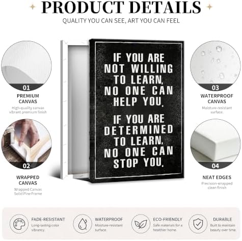 If You Are Not Willing To Learn Motivational Canvas Wall Art, Positive - Image 2