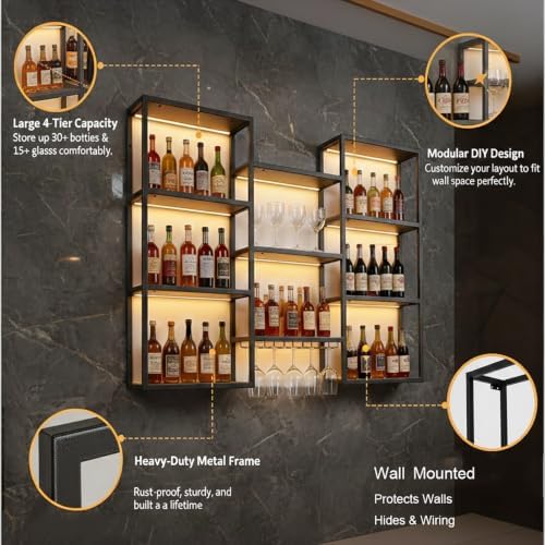 47in Wall Mounted Wine Rack - Image 4