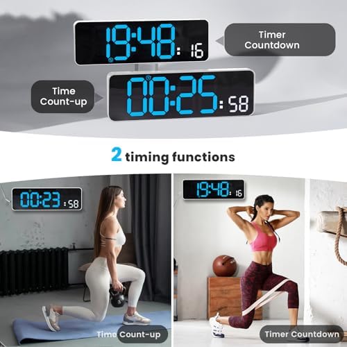 Digital Wall Clock, Digital Clock Large Display, Corded Alarm Clocks - Image 5