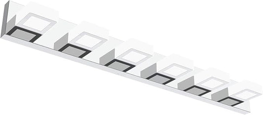 Ralbay Modern LED Bathroom Vanity Lights 6 Lights Acrylic Stainless Steel LED by RalbayLighting