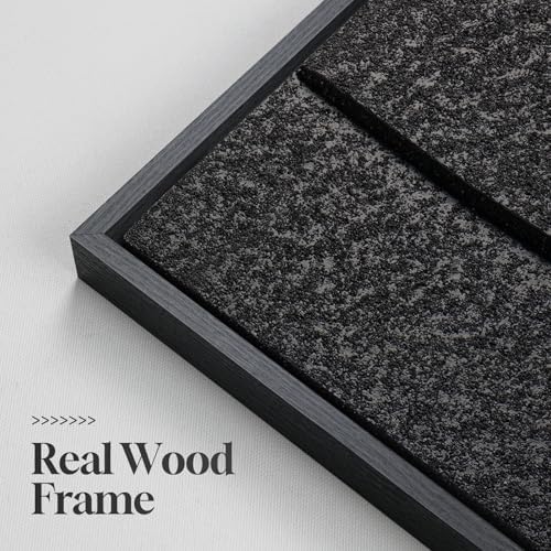 Large 3D Textured Modern Black Abstract Wall Art - Image 5