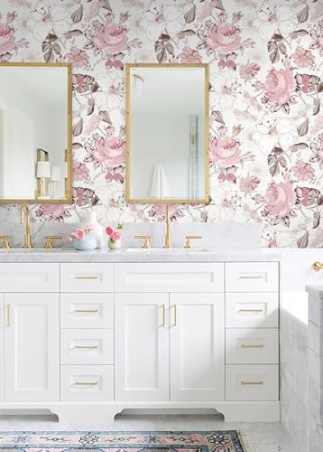 Hopepak Floral Peel and Stick Wallpaper Modern Pink Wall Paper Self Adhesive - Image 4