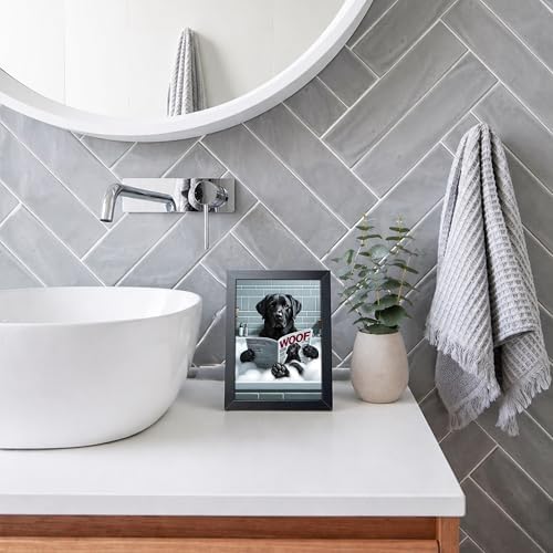 Funny Pug Bathroom Wall Art, Cute Dog Bath Canvas Print Poster, Farmhouse - Image 3