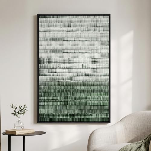 Framed Dark Sage Green Modern Abstract Wall Art, 1 Piece 24x36 In by Cuspin