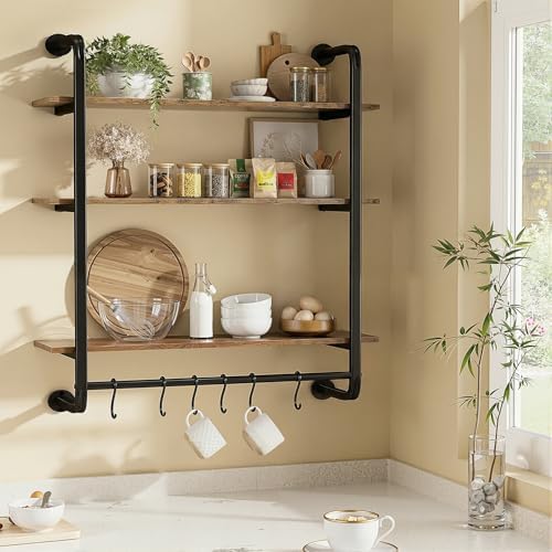 3 Tier Industrial Pipe Floating Shelf - Image 4