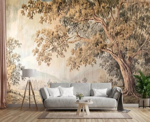 Hand-Painted Wallpaper Featuring Natural Landscapes of Old Trees Peel and Stick - Image 4