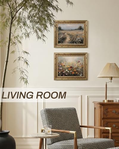 InSimSea Vintage Wildflower Wall Art, Moody Landscape Canvas Print - Image 6