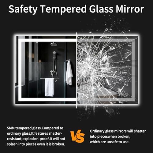 24"x48" Lighted LED Bathroom Mirror - Image 6