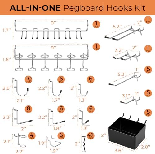 INCLY 120PCS Pegboard Accessories Organizer Kit - Image 4
