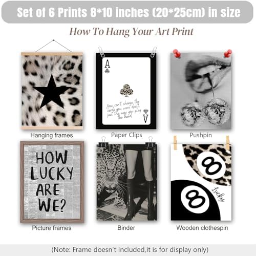 XBQZFLHT Trendy Leopard Posters Black And White Leopard Wall Art Y2k Prints - Image 3