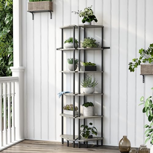 6 Tier Corner Shelf, 66.5'' Tall Standing Shelf, Narrow Display Shelf Stand - Image 7