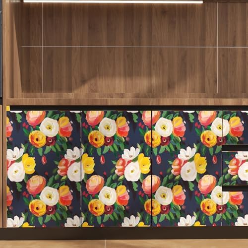 17.7" x 118" Boho Floral Peel and Stick Wallpaper Vintage Flower Contact Paper - Image 3
