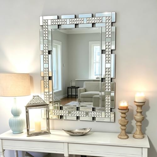 Chende 28" x 40" Large Crystal Mirror - Image 6