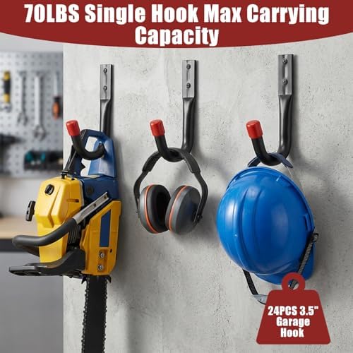 24 Pcs Heavy Duty Garage Hooks 3.5" Iron Utility Hook - Image 3