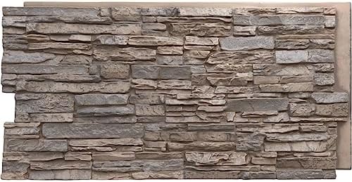 EverStone Canyon Ridge Faux Stone Panel, 45 3/4"W x 24 1/2"H x 1 1/4"D by EkenaMillwork