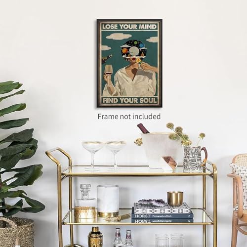 MWZUPQ Lose Your Mind Find Your Soul Posters Maximalist Wall Art Retro Mid - Image 6