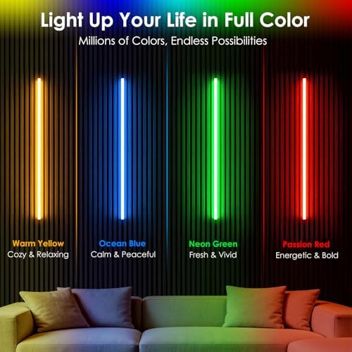 Smart RGB Slat Wall Lights 6PCS WiFi Wall Panel Lights - Image 2