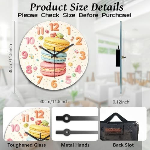 peacoblue Macaron Wall Clocks Battery Operated - Image 2