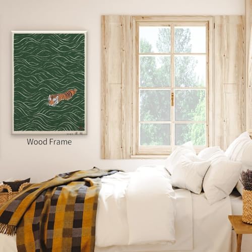 Framed Vintage Japanese Tiger Swimming Prints 8x10in Ukiyo-e Style Wall Art - Image 6