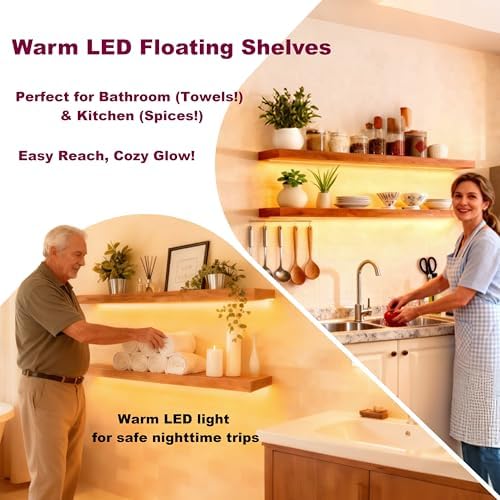 ROGMARS 36 Inches Long Walnut Floating Shelves - Image 4