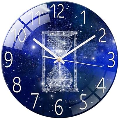 Ergocar Glass Wall Clock Silent Scanning Mechanical Round Glass Wall Clock by Ergocar