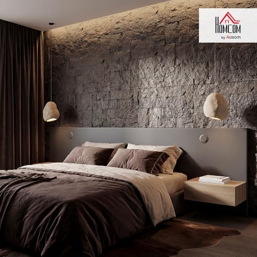 HOMCOM 8-Pack 3D Faux Stone Wall Panels Water-Resistant 4' x 2' Black - Image 2