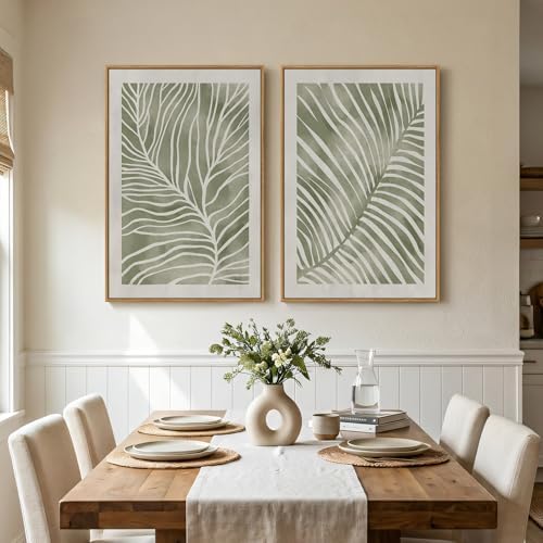 Large Framed Green Abstract Botanical Wall Art - Image 4