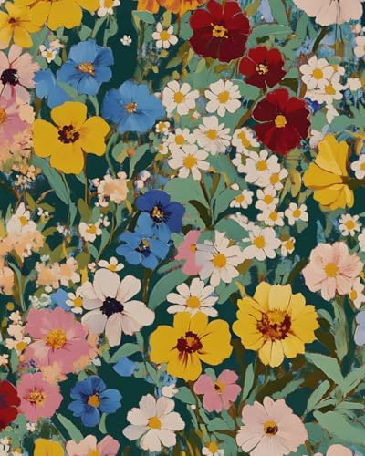 BOKEBEVE Floral Wallpaper Peel and Stick Boho Green Yellow 17.5 x 118In by BOKEBEVE