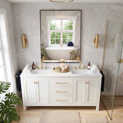 Bathroom Mirror for Wall, 40x30 Inch HD Tempered Glass Vanity Mirror - Image 3