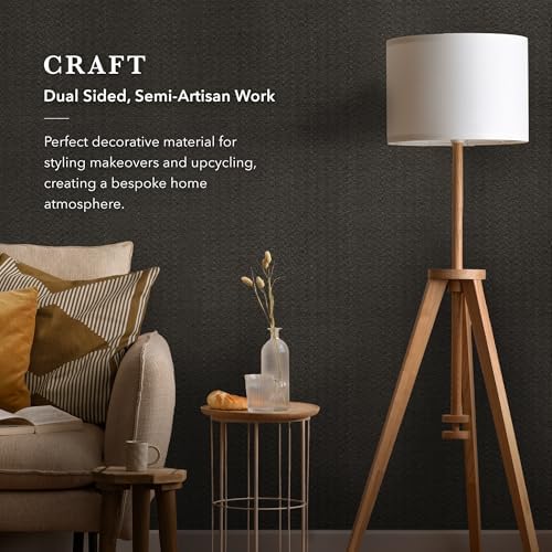 GoDear Design Faux Grasscloth Wallpaper, Earl Grey - Image 2