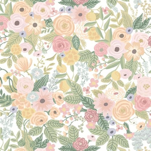 Ismoon Peel and Stick Wallpaper Boho Pink Floral Contact Paper 16.1" x 393" by Ismoon