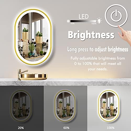 24 X 16 Inch Gold LED Oval Mirror - Image 2