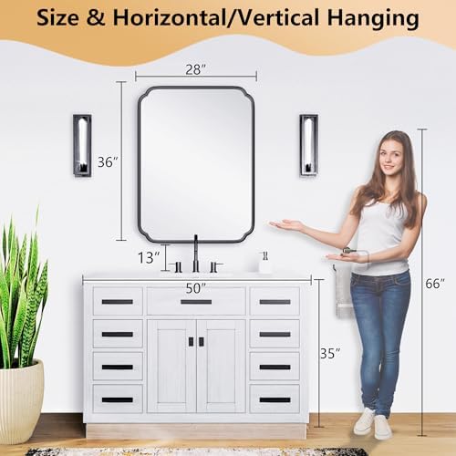 Ferytange 28"x36" Black Bathroom Mirror - Image 4