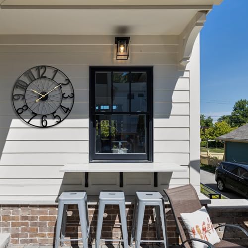 Large Wall Clock, Modern Black Decorative Wall Clock Silent Non Ticking Battery - Image 7